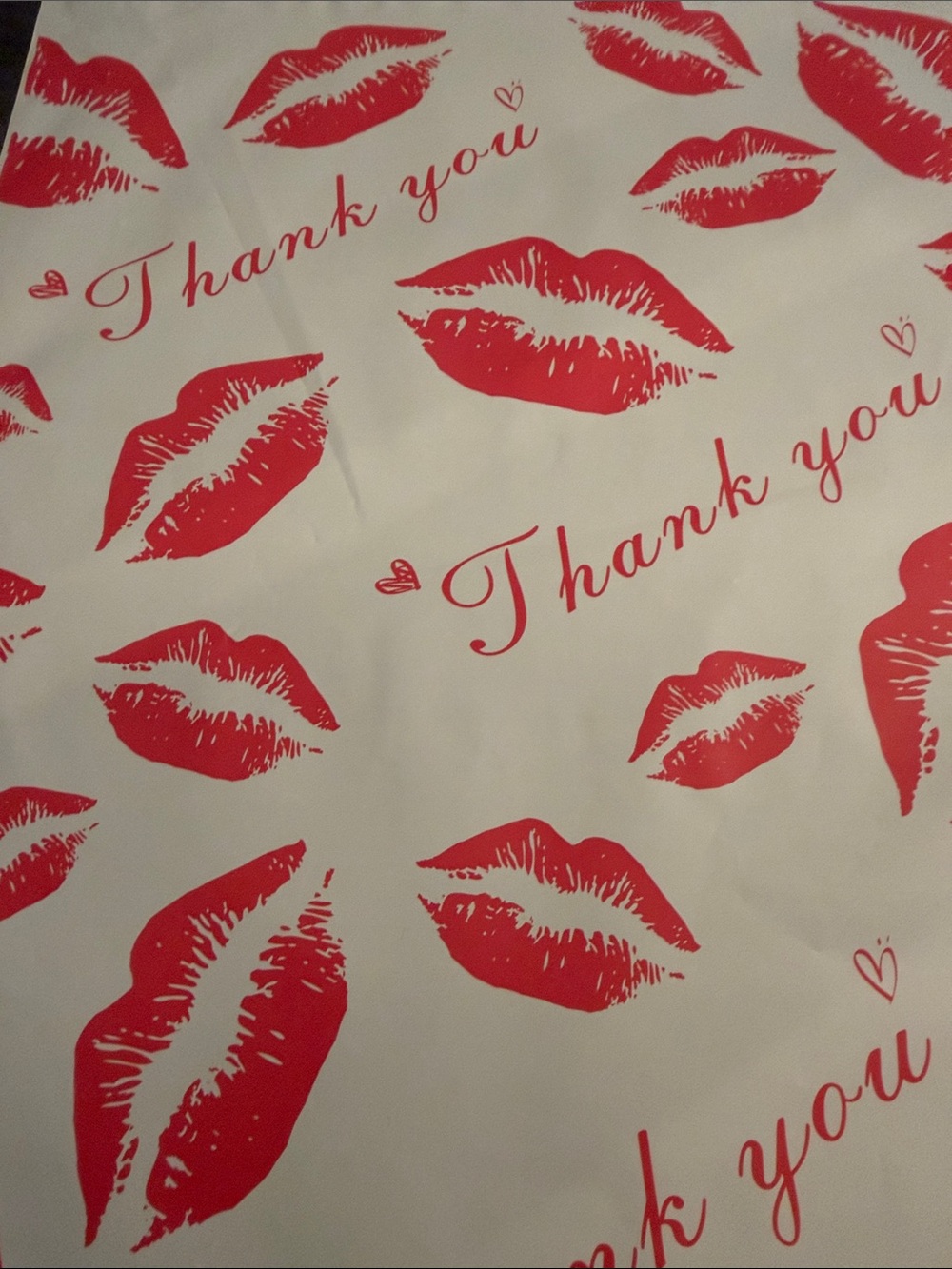 Thank You Pink Lip Print 10x-14 Polymailers -set of 20 - Picture 3 of 4